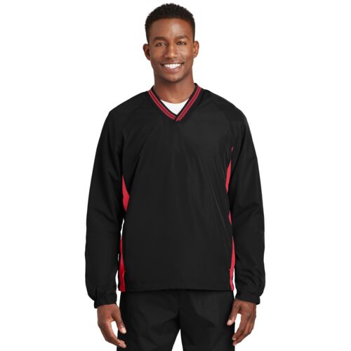 Tipped V Neck Raglan Wind Shirt Thumbnail