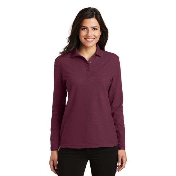 Ladies Silk Touch Long Sleeve Polo Thumbnail