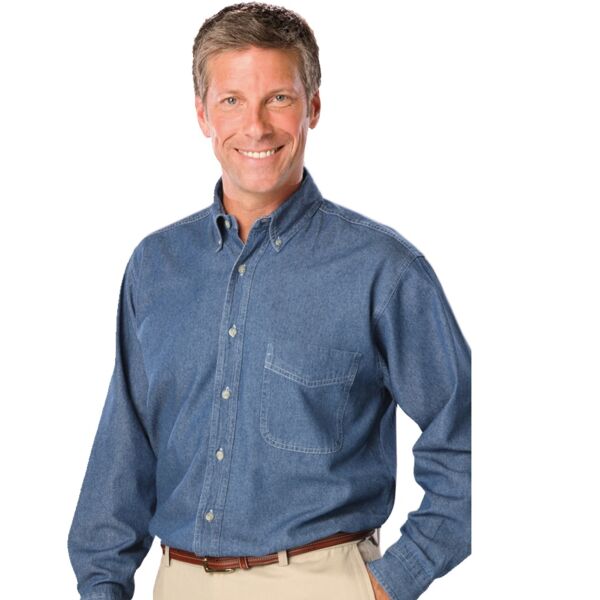 Men's L/S 100% Cotton Denim Shirt Thumbnail