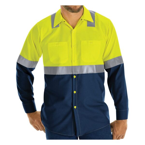 Men's Enhanced & Hi-Visibility Long Sleeve Work Shirt Thumbnail