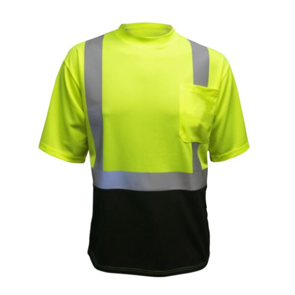 Class 2 Safety Green Moisture Wicking Black Bottom Short Sleeve T-shirt Thumbnail
